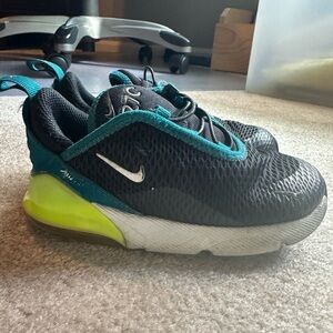 Nike AirMax 270 Toddler Boys Shoes 10c (Black/Neon)